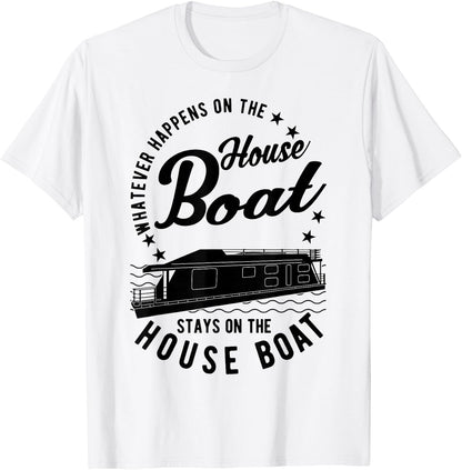 Houseboat with German Text Was auch immer auf dem Hausboat (Was auch immer, gray, s T-Shirt