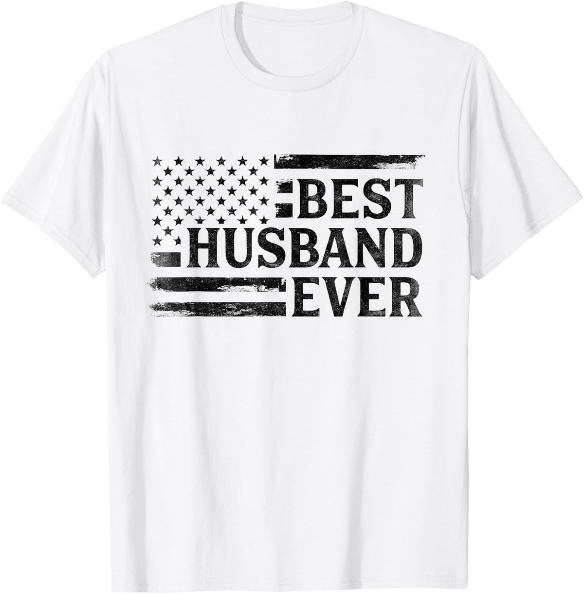 Best Husband Ever Black Vintage USA Flag Father's Day T-Shirt