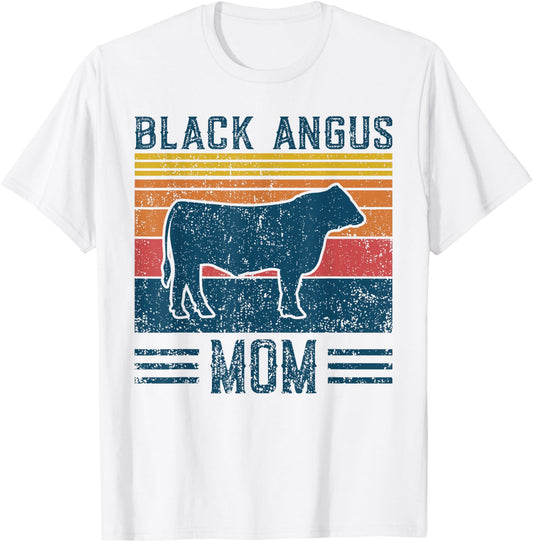 Best Cow Mom Women - Vintage Cattle Black Angus T-Shirt