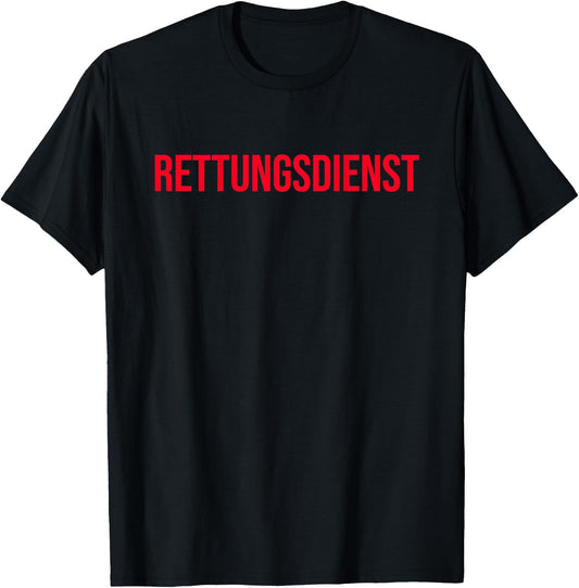 Back Print Red Lettering Emergency Service , black, s T-Shirt