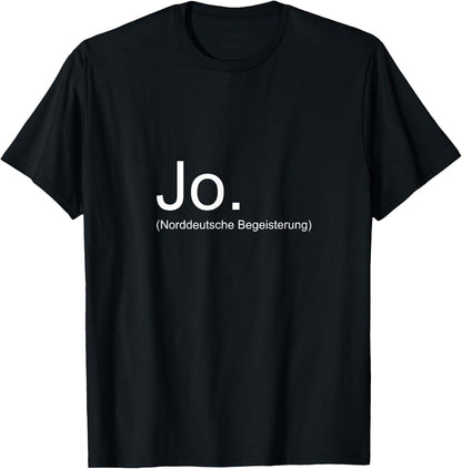 with German Text Norddeutsche Begeisterung Meer Balstse, black T-Shirt
