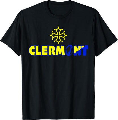 Pride Gift Rugby Clermont Supporter Player Yellow And Blue , Black, S T-Shirt