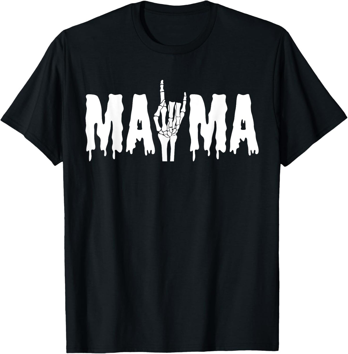 Mama Skeleton Hand Gothic Birthday Halloween Family Matching T-Shirt