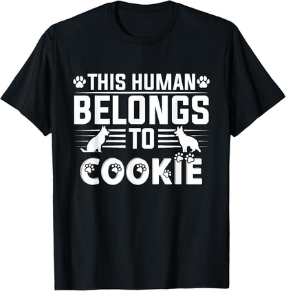 Dog Name Cookie Gift Belongs To Pet Dog Cookie Women Girls Kids T-Shirt
