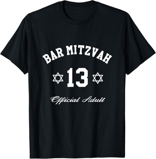 Bar Mitzvah 13th Birthday Jewish Boy Official Adult Torah T-Shirt