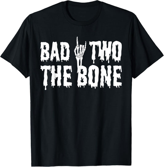 Bad Two the Bone 2nd Birthday 2 Years Old Gothic Birthday T-Shirt