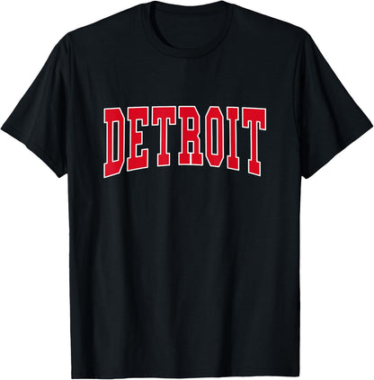 Graphic Apparel Co. - DETROIT - Hometown Pride - Throwback Design - Classic Black -Adults T-Shirt
