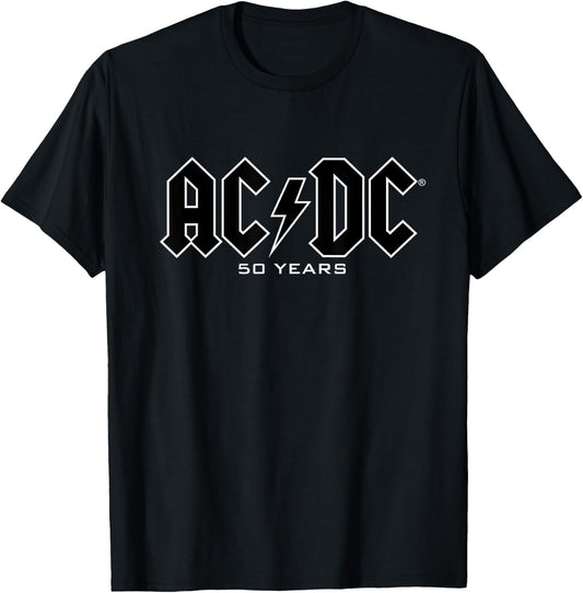 AC/DC - History of logos 50 years , Black, S T-Shirt