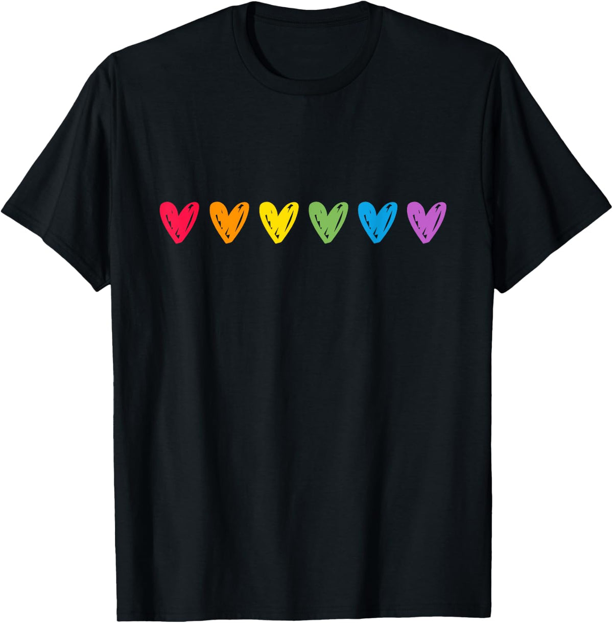 Rainbow Heart LGBTQ CSD Gay Pride , black T-Shirt