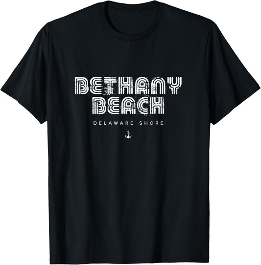Bethany Beach Delaware 70s 80s Retro Type Graphic T-Shirt