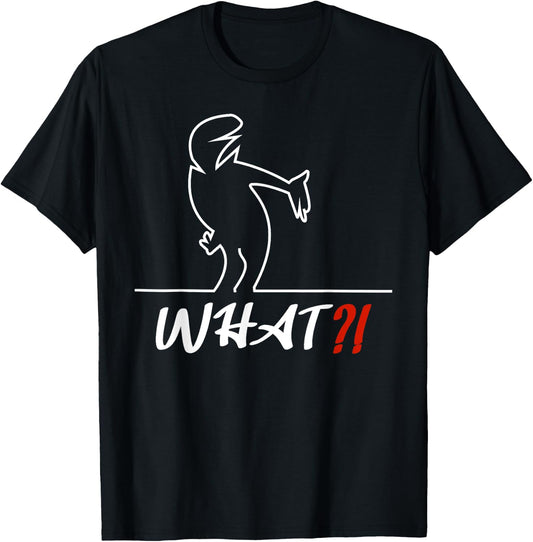 with German Text Lustiges Mann sags was? - WHAT?!, black T-Shirt