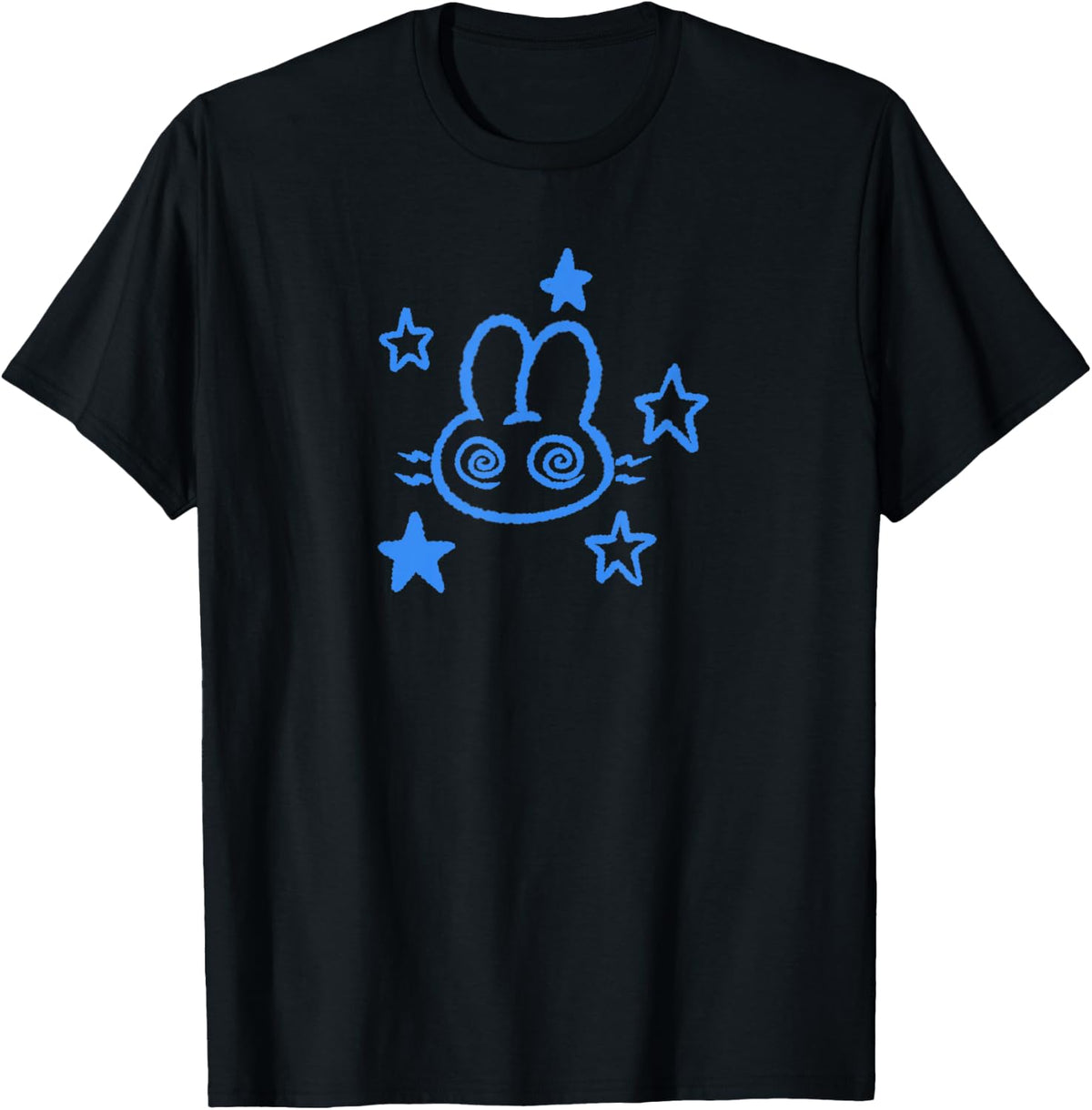 90s Y2K Mad Rabbit Bunny Hare is Confused under Starry T-Shirt