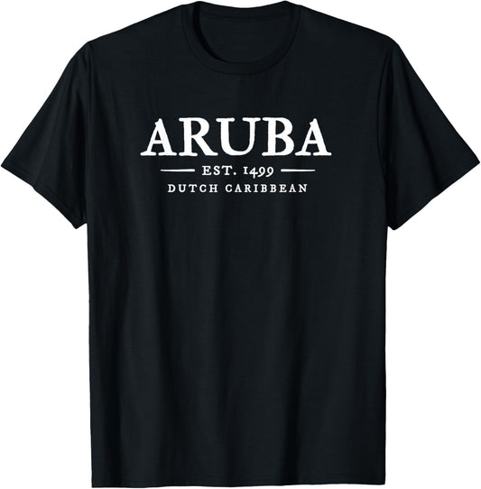 Aruba Est 1499 Throwback Letter Souvenir T-Shirt
