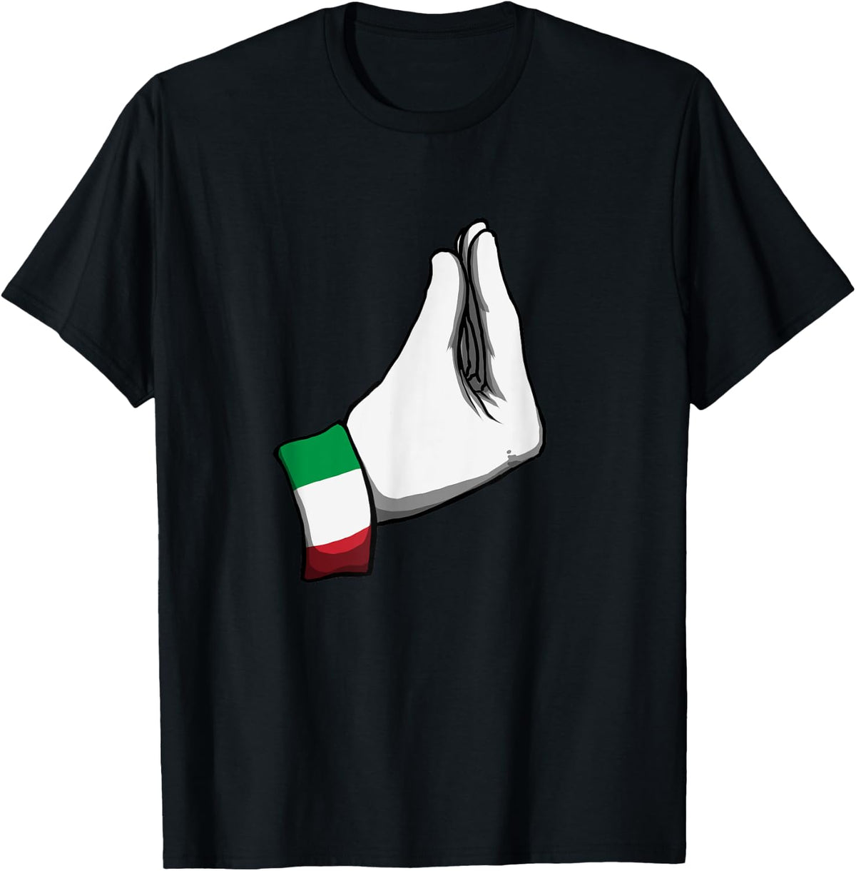 Italian Hand Gesture Italy Italiano Humour Family , Black, S T-Shirt