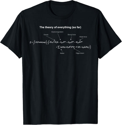 The Cool World of Science The Theory of Everything Equation - Black, -Adults, Small, Short Sleeve T-Shirt