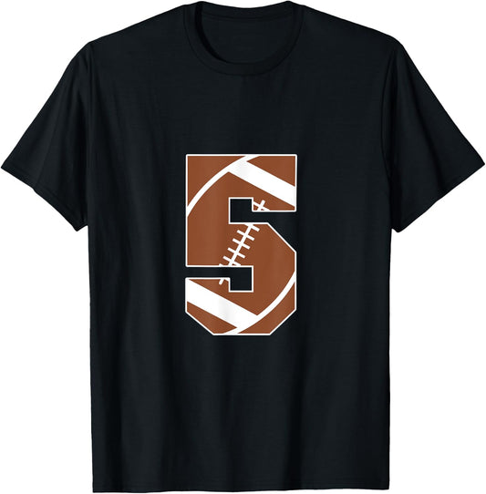 5th Birthday Kids Football Birthday Party 5 Years Old Boys T-Shirt