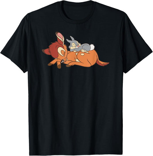Bambi Panpan Sleeping , Black, S T-Shirt