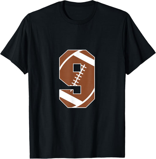 9th Birthday Kids Football Birthday Party 9 Years Old Boys T-Shirt
