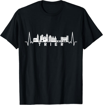 Herzschlag Skyline Deutschland Trier T-Shirt