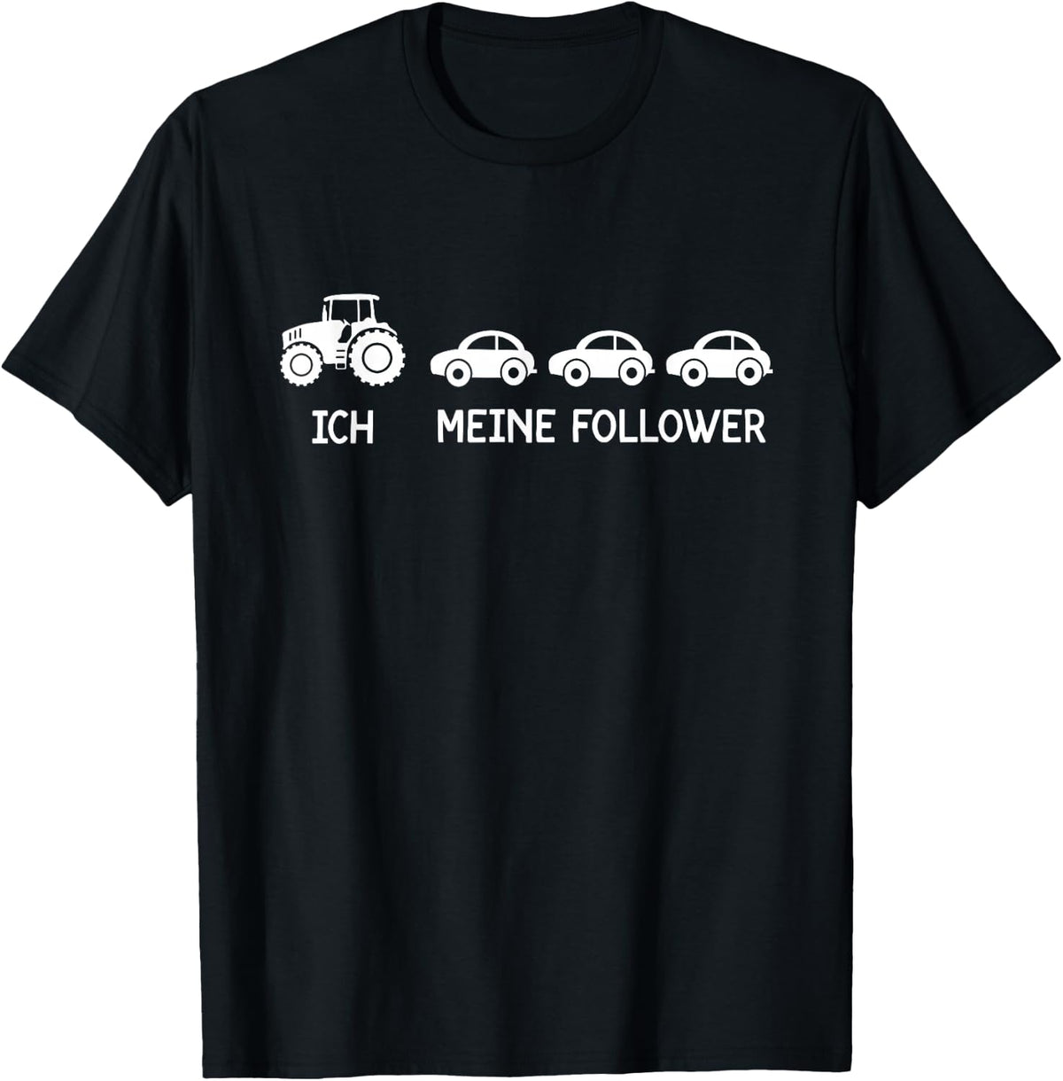 Funny Farmer Tractor with German Text, black T-Shirt
