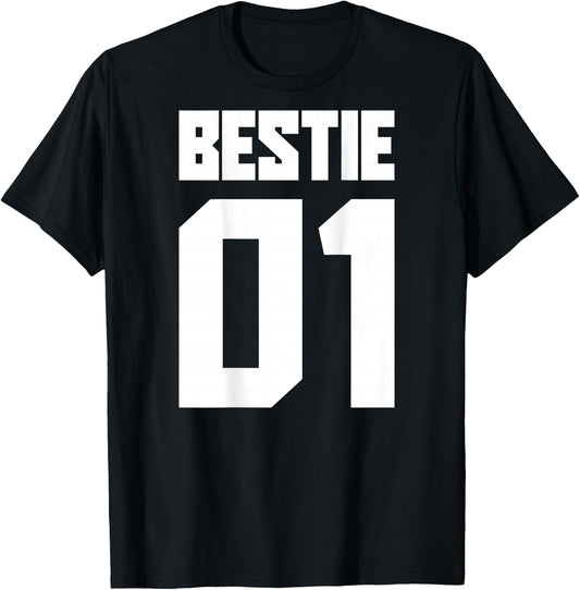 Bestie 01 Bestie 02 Bestie Squad Matching BFF Friend Crew , black, s T-Shirt