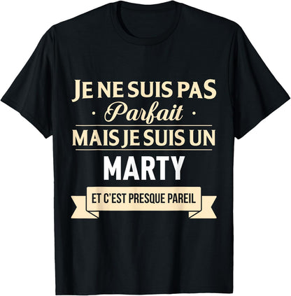 Funny Gift Marty Family Name , Black, S T-Shirt