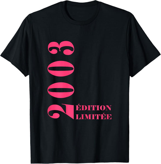 21 Years Anniversary Year 2003 Limited Edition Woman 2003 , Black T-Shirt