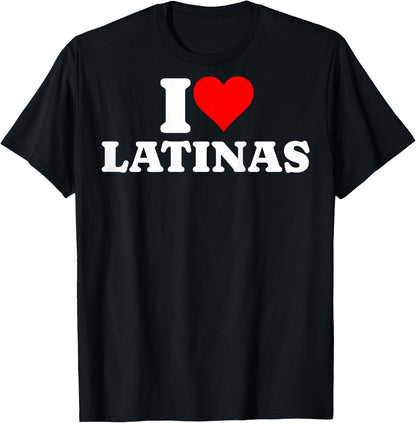 I Love Latinas Print , Black, S T-Shirt