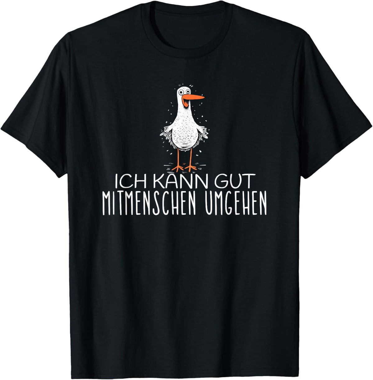 with German Text Ich kann gut mitmenschen umgehen, black, S T-Shirt
