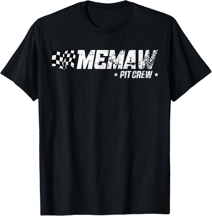 Memaw Pit Crew Race Car Birthday Family Racing T-Shirt