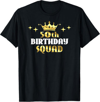 50th Birthday Squad Cool 50 Birthday Gift Men Kids T-Shirt