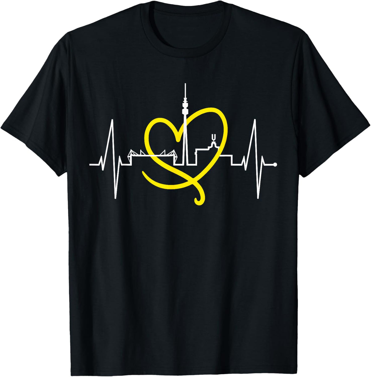 Dortmund Heartbeat Skyline Puls Ruhrpott Stadion Dortmunder , black T-Shirt