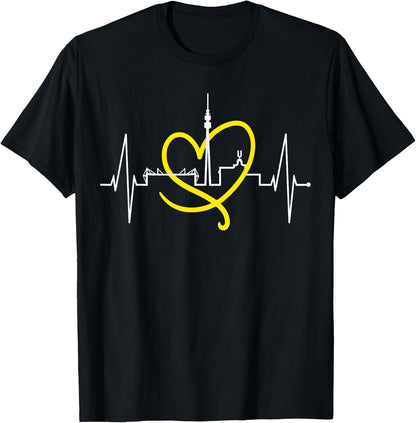 Dortmund Heartbeat Skyline Puls Ruhrpott Stadion Dortmunder , black T-Shirt