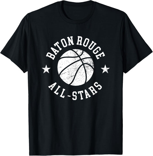 Baton Rouge Vintage All-Stars Retro 80s Basketball T-Shirt
