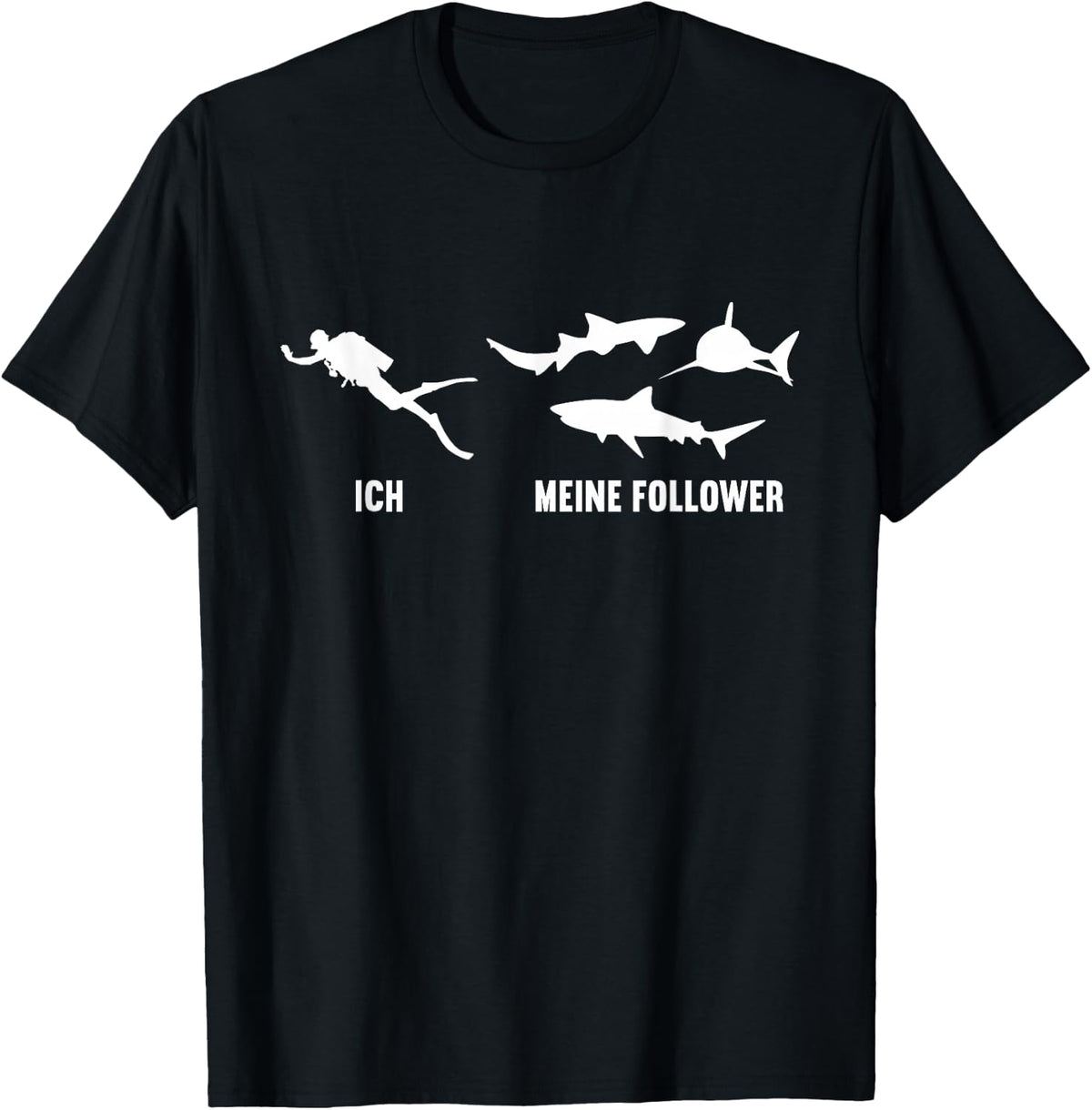 with German Text Ich und Meine Follower Shark [Ich und My Followers] T-Shirt