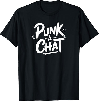 Punk Cat , Black, S T-Shirt