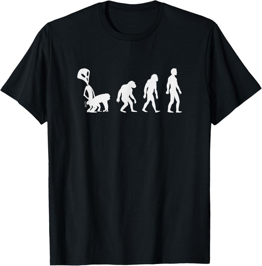 Alien Evolution I Funny Alien UFO Day , black T-Shirt