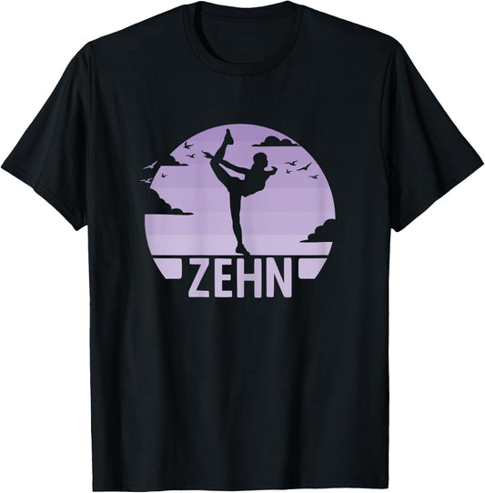 10th Birthday Gymnastic Dancer 10 Years Girls Gymnastics , black T-Shirt