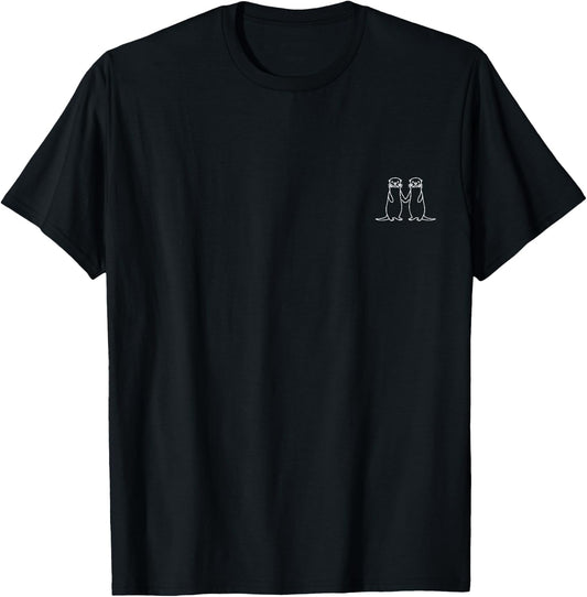 with Otter Hands Holding Minimalism, black T-Shirt