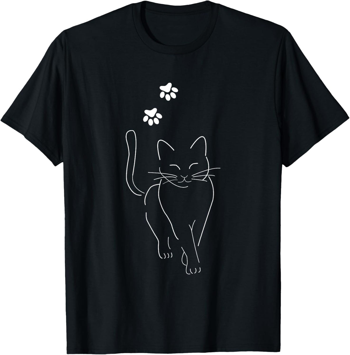 Cat Motif Womens Mens Funny , black T-Shirt