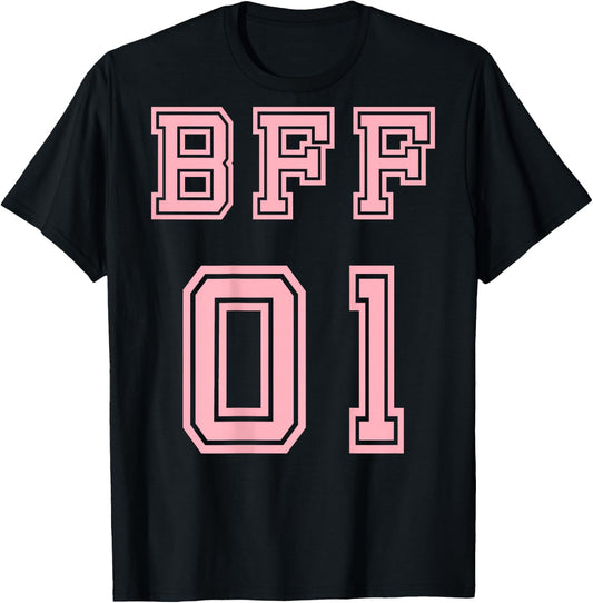 BFF 01 BFF For 2 Best Friends Matching Best Friends , Black, S T-Shirt
