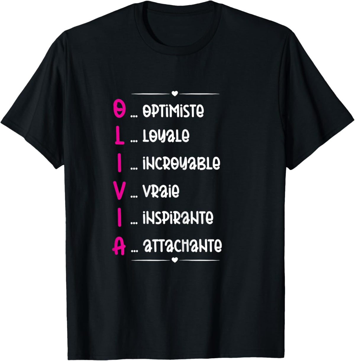 Olivia Prenom Personnalis Femme Cadeau Prenom Olivia Girls' , Black T-Shirt