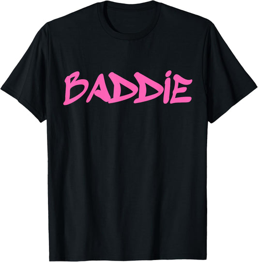 Baddie Aesthetic Pink Graffiti Design Baddies Fandom , black T-Shirt