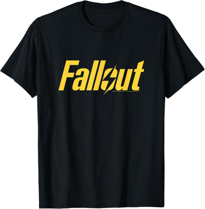 Fallout TV Series Yellow Lightning Logo , black T-Shirt
