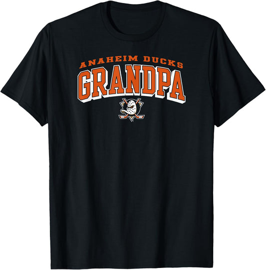 Anaheim Ducks Grandpa Arch Black NHL Officially Licensed T-Shirt