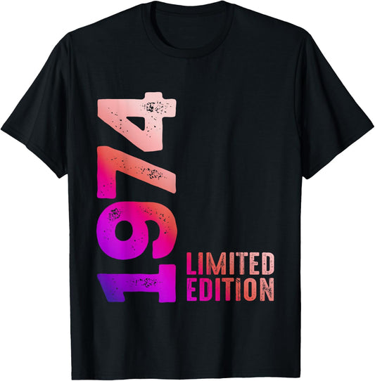 1974 Limited Edition 1974 Birthday Gift , Black, S T-Shirt