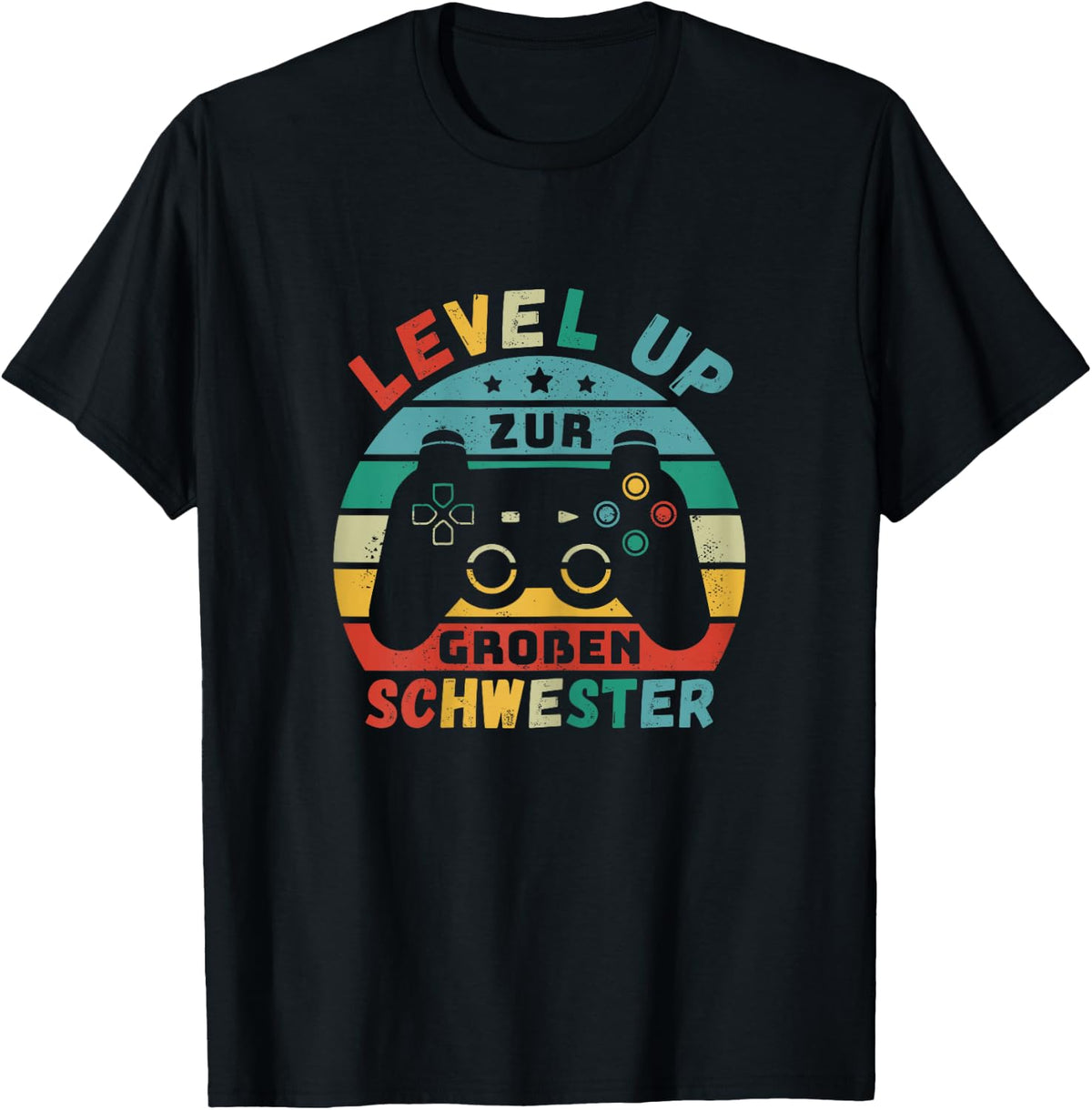 Level Up for Big Sister Birth Pregnant Girls Gamer , black, s T-Shirt