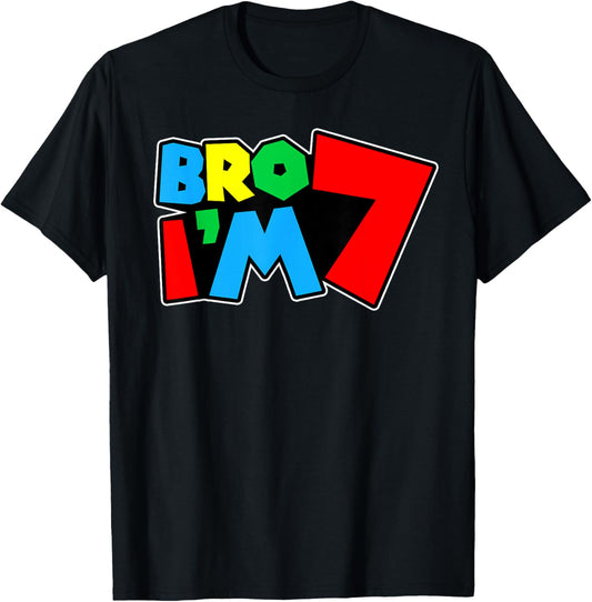 7th Birthday Boy Bro I’m 7 Year Old Video Gamer Seven Bday T-Shirt