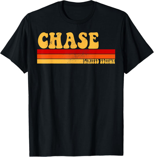 AmaStyle Co. CHASE Name Personalized Idea Men Retro Vintage CHASE , Small, Black T-Shirt