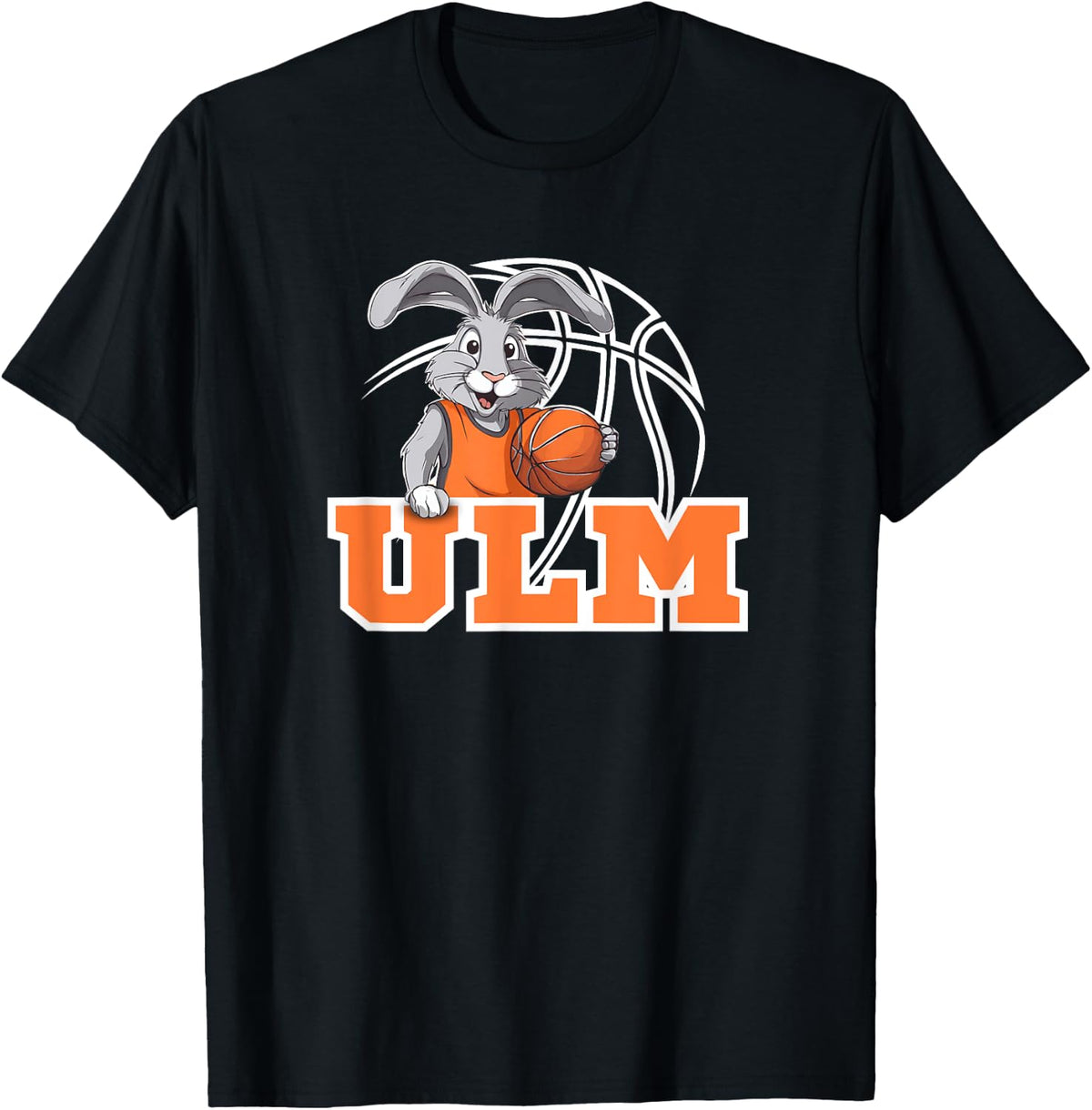 Ulm Basketball Fan Support Swabia Stadium Orange White , black T-Shirt